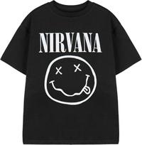 Nirvana Smiley Face Black T-shirt L white