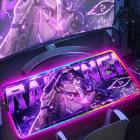 Large Laptop LED Light Mouse Pad RGB Gaming Desk pad For Computer Keyboard Pad HD printing Genshin Impact Raiden Shogun MousePad RGB600x300x3mm purple