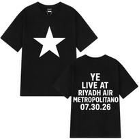 Rapper Kanye West Tour 2026 Print Tees Men Women Fashion T-shirt Short-sleeved  Cotton Loose Casual Harajuku T Shirts Fan Gifts S black