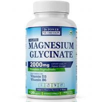 Dr Power Nutrition Magnesium Glycinate 2000mg | Chelated Magnesium Tablets with Vitamin D3 & B6 | Muscle Recovery, Bone Strength & Sleep Support |