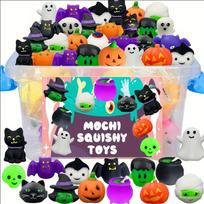 20 vnt. Helovino vakarėlio dovanėlės Helovino saldainių maišelis Dovanos Kawaii Squishies hi Squishy žaislas Didmeninė prekyba Gimtadienio dovanos Mielas animacinis personažas Suspaudžiamas blue