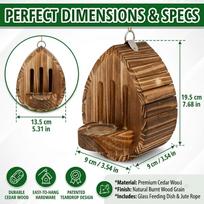 Wooden Butterfly House Habitat & Feeder for Garden Teardrop-Shaped Hanging Nesting Box for Moths & Lacewings Outdoor Backyard Decor with Rope 1 brown
