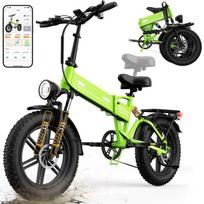 1000W 20  Electric Bicycle - Removable 48V 15Ah Fat bike - 50km/h - Adult Electric Mountain Bike - Foldable Electric Bike 150kg - Emerald Green