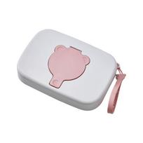 Wipes Case Portable Baby Wipes Dispenser Dustproof Wipe Holder Bear Pattern Wipes Box Baby Wipe Case Keep Wipe Wet rožinė