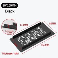 Aliuminio lydinio oro išleidimo angos dekoras Stačiakampės skylės ornamentai Ventiliatoriaus grotelių dangtelis Baldų furnitūra black-8*15cm