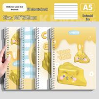 Sea Salt Cheese 5-Hole Ring Binder Notebook with PP Cover, Grid Bullet Journal, and Daily Planner. yellow