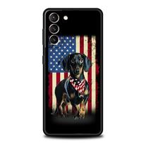 Phone Case for Samsung Galaxy S25/S24/S23/S22/S20/S21/FE/Ultra/S10/S10E/S9/Plus/5G Soft TPU Cover Shell Dachshund Sausage Dog S22 Ultra 5G blue