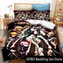 3D Spausdintas Anime Overlord Patalynės Komplektas Dvigulis Twin King Antklodės Užvalkalas Antklodė Pagalvės Užvalkalas Berniukams Mergaitėms Suaugusiems Miegamojo 240x220cm gray