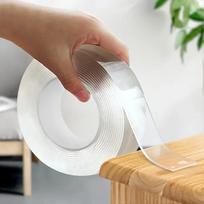 Double Sided Powerful Adhesive Multipurpose Removable Adhesive Tape Transparent Grip Mounting Washable Waterproof Strong Sticky (Clear,20mm&1m&1mm) gryna