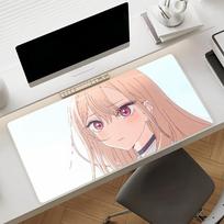 Anime M-Marin K-Kitagawa Mouse Pad Non-slip Locking Edge DeskMat PC Laptop Accessories Rubber Office Keyboard Large Game 30cmx60cm(11.8x23.6inch) gray