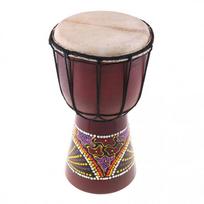 6 Inch African Djembe Drum Hand-Carved Solid-Wood Goat-Skin Traditional African Musical Instrument Drum beige
