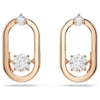 Swarovski Una auskarai-studs Apvalus pjūvis Ovalo formos Baltas 18K rožinio aukso apdaila 5468118 balta
