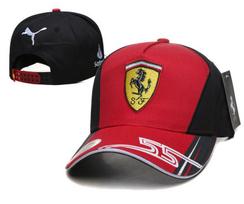 New For Ferrari Racing Baseball Cap 16 55 F1 Men's and Women's Casual Embroidered Sports outdoors Baseball Cap Charles Leclerc red