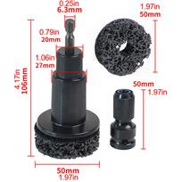 Hub Cleaning Tool Wheel Hub Cleaner Stud Polishing Kit Paint Stripping Tool Grinding Heads Polish for Drivers Men Drill Rotors juoda