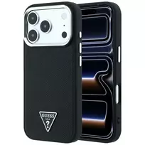 GUESS Grained Triangle Logo phone case with MagSafe support for iPhone 18 Pro Max | iPhone 17 Pro Max black