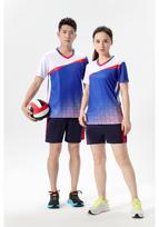 Women's Professional Volleyball Uniform - Short Sleeve Sportswear Set for Teams and Competitions Women's 3XL ryškiai mėlyna spalva