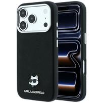 Karl Lagerfeld Grained Choupette Head Metal MagSafe Case for iPhone 17 Pro Max / 18 Pro Max - Black