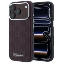 Karl Lagerfeld Grained Mono Resin Logo MagSafe Case for iPhone 17 Pro / 18 Pro - Burgundy