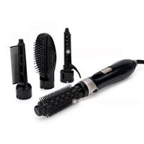 2 in 1 Rotating Electric Hair Straightener Brush Hair Curler Hair Dryer Brush Hot Air Comb Negative Ion Hair Styler Comb UK Plug black
