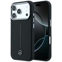 Mercedes Leather Semi Wrap Iconic Line MagSafe Case for iPhone 18 Pro Max / 17 Pro Max - Black