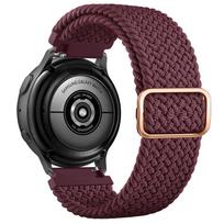 Elastic Braided Strap For Samsung Galaxy Watch 7 6 5 4 40mm 44mm/5 Pro 45mm Band For Galaxy Watch 6 4 Classic /Active 2 Bracelet 20mm Watch Band vyno raudonos spalvos