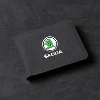 Suede Driver License Holder Card Bag Credit Card Wallet Holder For Skoda Octavia SUPERB RAPID KAROQ FABIA YETI Car Accessories djsr15 gray