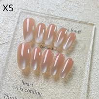 Solid Color Press On Nails, Ice Transparent Cat Eye Nails Handmade Nude Skin-Flattering Nail Patches gray