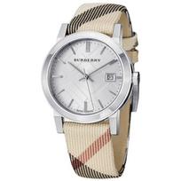 Burberry The City Moteriškas laikrodis su baltu ciferblatu ir rudu odiniu dirželiu BU9113 sidabras