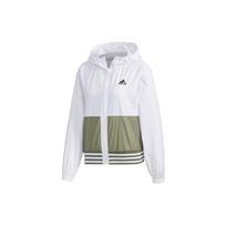 Adidas Mh Fem Woven Windbreaker Jacket With Hood Splicing Women Outerwear White GF0129 M white