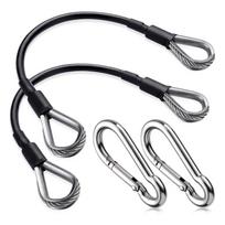 2Pcs Heavy Duty Pulley Cable Fitness Extension Rope Replacement Gym Cable with Carabiner for Home Gym Machine Accessory 1 gray