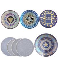 New Silicone Mold Tarot Divination Borad Resin Mold for DIY UV Epoxy Crystal Mold Resin Constellation Compass Crafts Game 4 gray