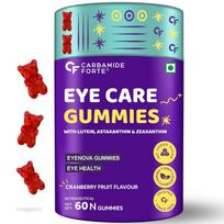 Carbamide Forte Eye Supplement Gummies 60 Pack | Lutein Zeaxanthin Astaxanthin Veg DHA for Clear Vision blue
