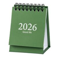 2026 Mini Stalo Kalendorius su Lipdukais Ritualinio Gyvenimo Planuoklis Nešiojamas Stovas Atlenkiamas Stalo Kalendorius Namams Biurui Mokyklai gray