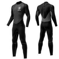 3mm Full Body Wetsuit Diving Surfing Snorkeling Water Sports Unisex Thermal Neoprene Suit Black Gray Small black