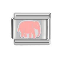 Italian Charm Bracelet Links Cartoon Animals Stainless Steel Modules Men Women Gift Italian Charm Bracelet 9mm(0.35in) pink