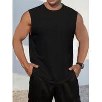 Men's Slim-Fit Sleeveless Patterned Vest - Mountain and Compass Design Print, Breathable Summer Casual Shirt, Machine Washable Round Neck Top 4XL black