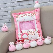 Kūrybinga užkandžių pagalvė didelė maišelio zuikio lėlė pliušinis žaislas pagalvė miego pagalvė dovana 50 * 40cm [0.4kg] pink