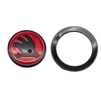 ABS Car Steering Wheel Emblem Badge Sticker Decals For Skoda Octavia Superb Rapid Kodiaq Karoq Fabia Kamiq Enyaq Citigo Vision fsjn24 raudona juoda spalva