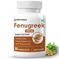 Biotrex Fenugreek - Improves Cholesterol Levels, 1000mg (60 Capsules), nutritional supplement, multivitamins, vitamin capsules, for men, women an