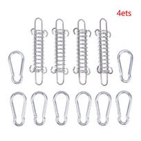 1/4/5Sets Camping Tent Wind Rope Spring Buckle Tent Tensioner Outdoor Deck Pegs With Carabiner Clips Awning Tightener Fixed Hook B white