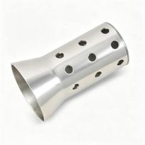 60 mm Motorcycle DB Killer, Stainless Steel Heat Resistent Turbo Exhaust Muffler, Perforated Removable Noise Eliminator, Modification Silencer Baffle 1 PC white