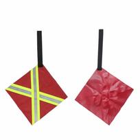 Red Kayak Safety Flag Reflective Strips Reflective Safety Flag Safety Travel Flag  Kayaks Trapezoid 3 black