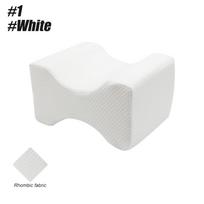 Knee Pillow For Side Sleepers - 100% Memory Foam Wedge Contour- Spacer Cushion For Spine Alignment, Back Pain, Pregnancy Support white