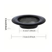 Anti Clog Sink Strainer Black With Handle Drain Filter Hair Clean Up Stainless Steel Waste Catcher Kitchen Bathroom Accessories black