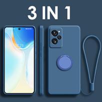 Liquid Silicone Case For POCO X6 Pro X7 X5 X4 GT X3 NFC Soft Magnetic Ring Holder Coque For POCO F5 F4 GT M4 M3 Pro Phone Cover For POCO M3 Pro 5G gray