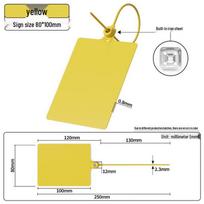 YULAIDE Logistics Handwritten Tag Labels with Plastic Cable Ties, 80x100mm, 1000 Pcs geltona