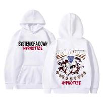 Vintage Rock Band System Of A Down Hypnotize Print Hoodie Men Alternative Metal Music Sweatshirt Mens Gothic Harajuku Streetwear S raudona