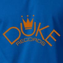 Duke Records T-Shirt DJ Producer Vinyl Label Rock Steady Retro Tee S blue