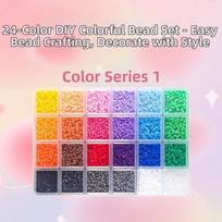 2.6mm Perler Hama Beads Kit Handmade Crafts Decor DIY Make Puzzle 3D Puzzle Beads 24Colors Premium Small Bean Hama Beads Box blue