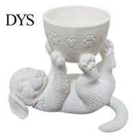Puppy Succulents Planter 3D Printed Lying Flower Pot, Cute Dog with Decorative Props for Photography Removable Bowl, Mini Plant Container Desktop balta